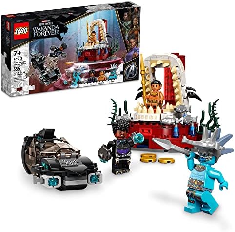 LEGO Marvel Black Panther Wakanda Forever King Namor’s Throne Room Building Kit 76213, Submarine Toy Building Set with 3 Marvel Mini Figures, Great Gift for Kids Boys and Girls Age 7+ Years Old