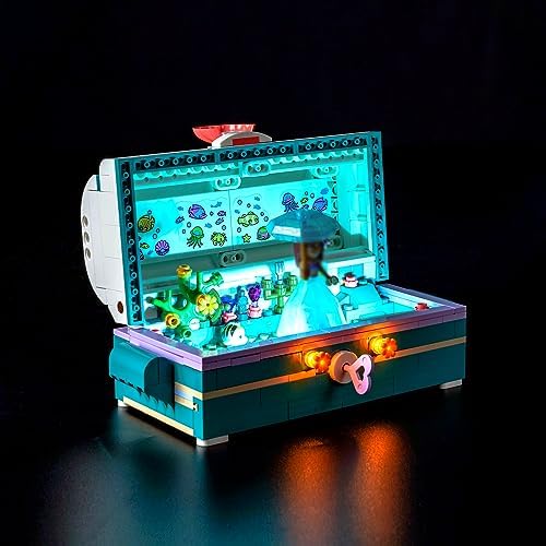 Bourvill LED Light Kit for Lego Ariel’s Treasure Chest 43229, Creative Lighting Compatible with for Lego 43229-Classic Version (Lights Kit Without Model)