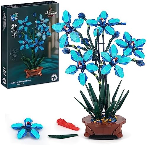 HIGH GODO Orchid Flower Building Set, Creative Botanical Collection Décor Toys, Home Décor Gift for Adults, Compatible with Lego-1097pcs