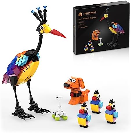 331pc Kevin Birds & Dug Dog for Lego 'Up' House Set 43217, Cute Movie Animals Building Kit for Lego 43217 Model,100 Celebration Characters Gift for Girls & Boys,Fun Toy for Creative Play,Paper Manual