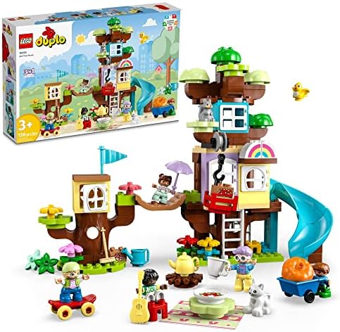 LEGO DUPLO 3in1 Tree House 10993 Creative Building Toy for Toddlers, Includes 8 Figures for Teaching Social Skills, Playing Together and Group Play, Great Birthday Gift for Kids