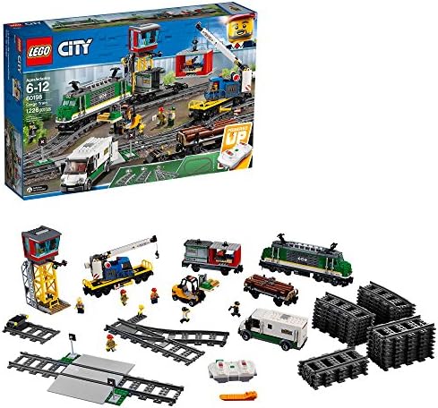 LEGO City Cargo Train 60198 Exclusive Remote Control Train Building Set with Tracks for Kids, Top Present for Boys and Girls (1226 Pieces)