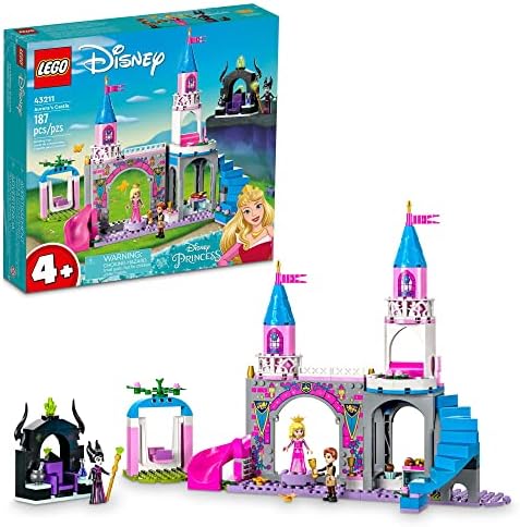 LEGO Disney Princess Aurora's Castle 43211, Buildable Toy Playset with Sleeping Beauty, Prince Philip and Maleficent Mini-Doll Figures, Toys for Girls and Boys Ages 4+