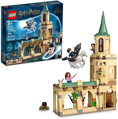 LEGO Harry Potter Hogwarts Courtyard: Sirius's Rescue 76401 Castle Tower Toy, Collectible Set with Buckbeak Hippogriff Figure and Prison Cell