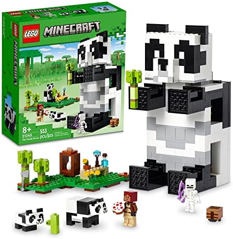 LEGO Minecraft The Panda Haven 21245, Movable Toy House with Baby Pandas Animal Figures, Toys for Kids, Boys and Girls Ages 8 Plus, Gift Idea