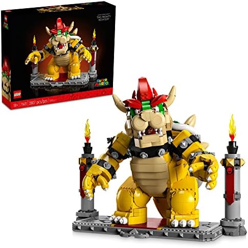 LEGO Super Mario The Mighty Bowser 71411, 3D Model Building Kit, Collectible Posable Character Figure with Battle Platform, Memorabilia Gift Idea for Fans of Super Mario Bros.