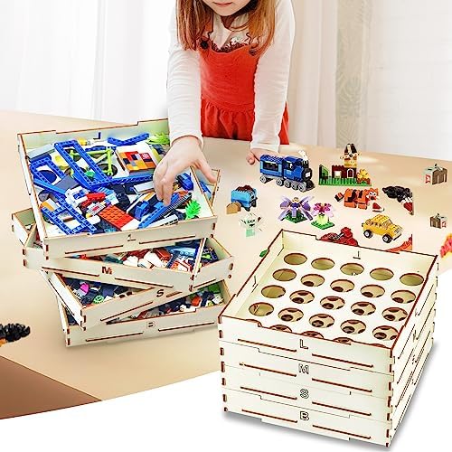 Toy Block Sorter Sifter Used for Lego, Storage Brick Box for Lego Blocks, Three Different Size Sorter Perfect for Lego Blocks, for Teens and Adults(not Finished Product+Need to Assemble)
