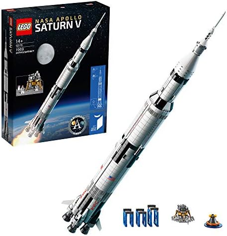 LEGO 92176 Ideas NASA Apollo Saturn V Space Rocket and Vehicles, Spaceship Collectors Building Set with Display Stand [Amazon Exclusive], 14+ years