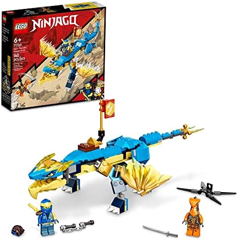 LEGO NINJAGO Jay’s Thunder Dragon EVO 71760 - Toy Figure and Viper Snake Set with Minifigures, Collectible Speed Mission Banner, Ninja Battle Adventure, Great Gift for Kids 6 Plus Years Old