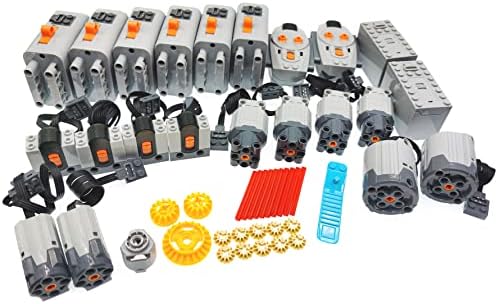 47Pcs Motor Power Function Kit Set for Lego Technic, 8X Battery Box, 2X XL-Motor, 4X L- Motor, 2X M-Motor, 4X IR Receiver, 2X IR Remote Control, Latest Differential