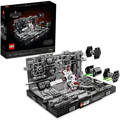 Lego Star Wars Death Star Trench Run Diorama 75329 Set for Adults, Room Décor Memorabilia Gift with Darth Vader’s TIE Advanced Fighter