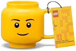 Room Copenhagen LEGO Ceramic Mug, Iconic Boy Face, Large, 17.9 Fl. Oz. (530 mL)