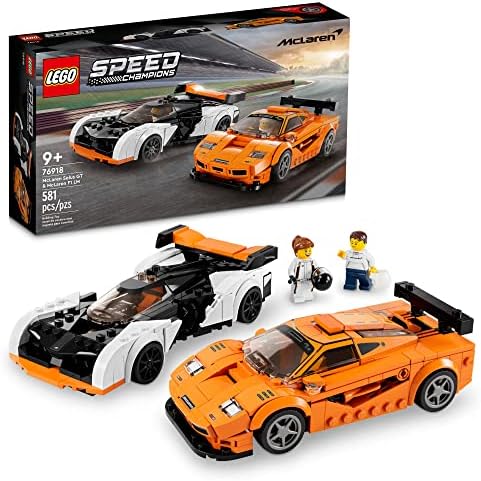 LEGO Speed Champions McLaren Solus GT & McLaren F1 LM 76918, Featuring 2 Iconic Race Car Toys, Hypercar Model Building Kit, Collectible 2023 Set, Great Kid-Friendly Gift for Boys and Girls Ages 9+