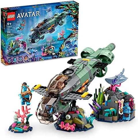 LEGO Avatar: The Way of Water Mako Submarine​ 75577 Buildable Toy Model, Underwater Ocean Set with Alien Fish and Stingray Figures, Movie Gift for Kids and Movie Fans