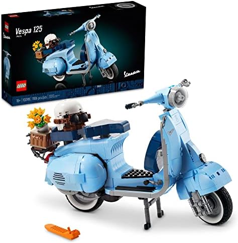 LEGO Icons Vespa 125 Scooter Model Building Kit 10298, Vintage Italian Iconic Model Moped, Display Home Décor Set for Adults, Relaxing Creative Hobbies, Gift Idea