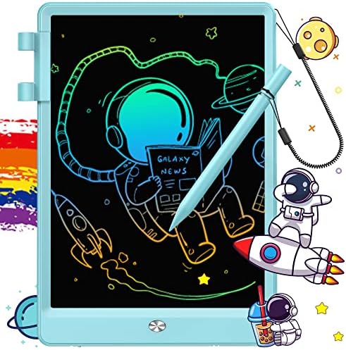 FLUESTON LCD Writing Tablet, Doodle Board Toys Gifts for 3-8 Year Old Girls Boys, 10 Inch Colorful Electronic Board Drawing Pad for Kids, Gifts for Toddler Educational Learning Travel Birthday, Blue