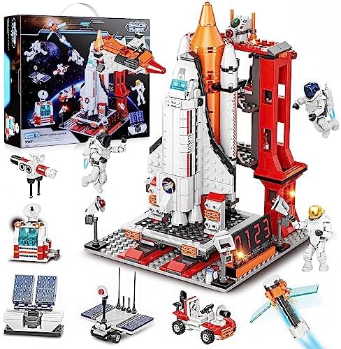 Space Exploration Shuttle Toys for 6 7 8 9 10 11 12 Year Old Kids, 11-in-1 STEM Aerospace Rocket Building Kit for 6-12 Year Old Boys Girls, Best Gifts for Christmas Birthday (855pcs)