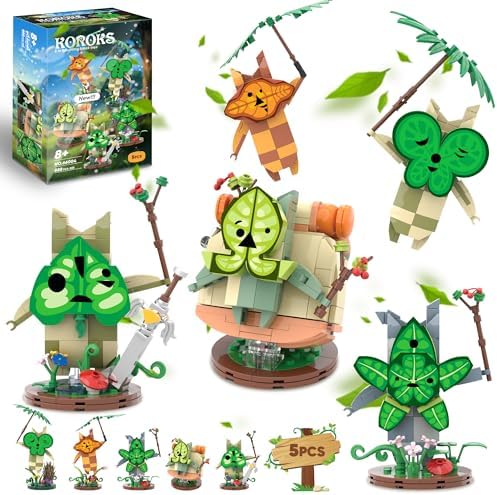 Koroks Building Set Compatible with Lego, 5 Characters Building Block Sets for BOTW Fans, Cute Game Merch Action Figures, Great Toys Gifts for Fans Kids Adults