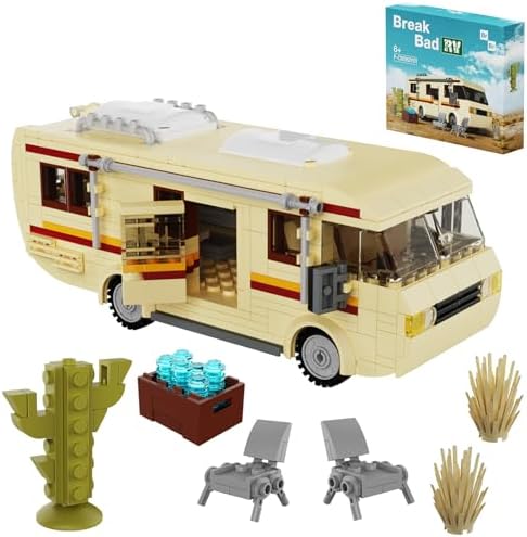 Break Bad Rv Car Building Set, Compatible with Lego Rv, Break Bad The Krystal Ship, Creative Camper Van Building Block Merchandise for Fans and Kids Ages 6-12(439 Pcs)