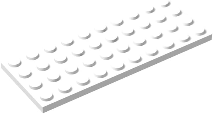 Classic White Plates Bulk, White Plate 4x10, Building Plates Flat 50 Piece, Compatible with Lego Parts and Pieces: 4x10 White Plates(Color: White)