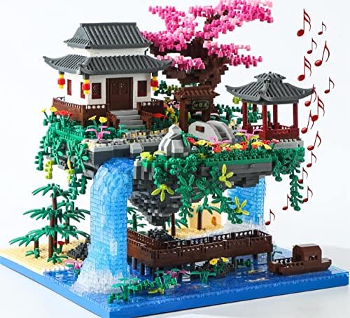 Cherry Blossom Tree Building Set with Gift Box, Original Music Cherry Blossom Tree House(Type :Symphony), Japanese Sakura Tree House Lights Building Kit（3220 Pcs, Cherry Bonsai Tree Building Set.