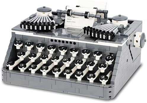 Retro Typewriter Building Kits, Ideas Collectible Retro Building Set, Not Compatible with Lego, Mini Bricks Building Set for Adult