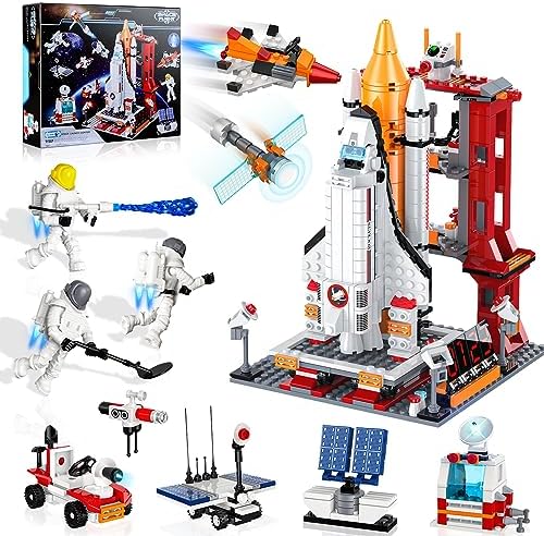 OKKIDY Space Exploration Shuttle Toys, City Aerospace Building Sets Toys for 6 7 8 9 10 11 12 Years Old Boys Kids STEM Spaceship Rocket Building Block Kits Gift for Kids Boys Girls Aged 6+ (855Pcs)