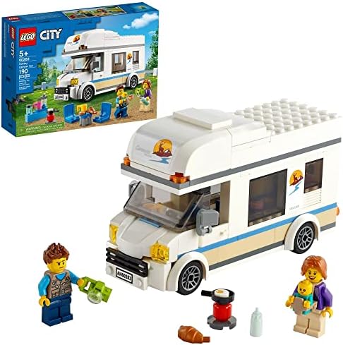 LEGO City Great Vehicles Holiday Camper Van 60283 Toy Car for Kids Ages 5 Plus Years Old, Caravan Motorhome, Gifts for Boys and Girls