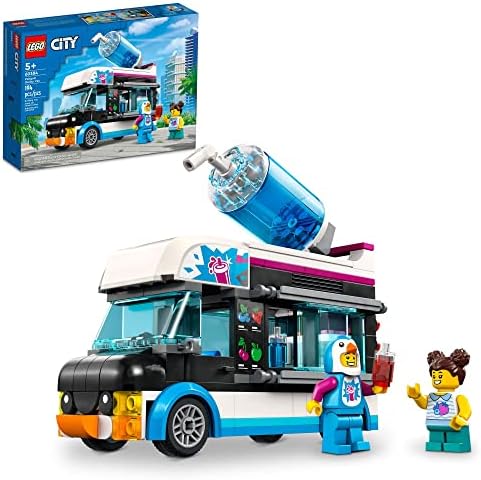 LEGO City Penguin Slushy Van 60384 Building Toy - Featuring a Truck and Costumed Minifigure, Great Gift Idea for Boys and Girls, Truck Toy for Kids Ages 5+ Years Old