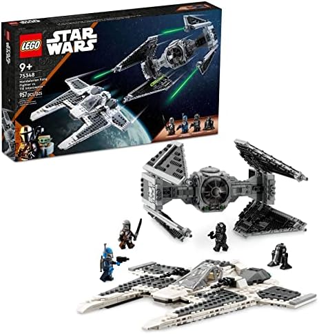 Lego Star Wars Mandalorian Fang Fighter vs. TIE Interceptor 75348 Building Toy Set, Perfect Star Wars Gift for Fans Aged 9 and Up; with 3 Lego Characters Including The Mandalorian