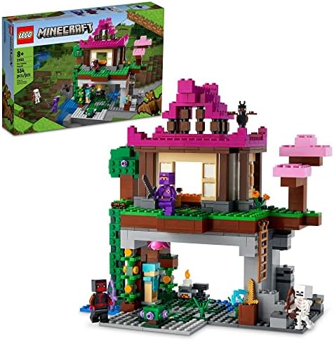 LEGO Minecraft The Training Grounds Toy Building Set 21183 Minecraft Toy for Kids, Boys and Girls Age 8+ Years Old, Building Kit with House, Cave, Trapdoor, and Ninja, Rogue and Bat Minecraft Figures