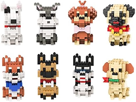 SEMKY Micro Mini Blocks Dog Series Pets Dog 8 in 1 Animal Model Set,(1616Pieces) -Building and Pet Toys Gifts for Kid and Adult