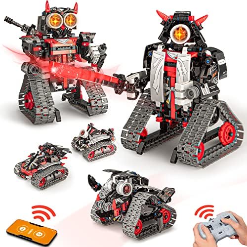 Coplus 5 in 1 STEM Robot Building Kit, APP & Remote Control Samurai/Ninja Go Blocks 419 Pcs, RC Toy for Kids Science Learning, DIY Educational Gift Set for Age 6 7 8 9 10 11 12+ Boys & Girls