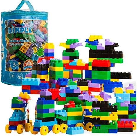 Dimple Large Building Blocks for Toddlers/Kids Stackable, Multi-Colored, Interlocking Toys Safe, Non-Toxic Plastic Bright Colors, Waterproof Boys & Girls Age 3+ (300 Pieces) for Kids