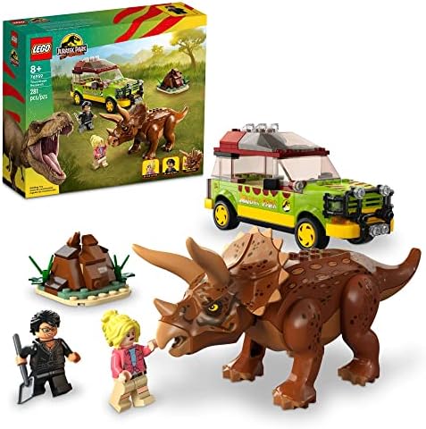 Lego Jurassic Park Triceratops Research – Fun Toy for Kids 8+ with Buildable Ford Explorer Car!