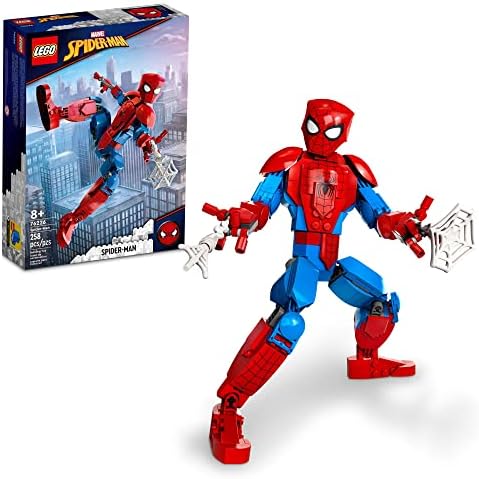 Spider-Man LEGO Set: Fully Articulated Action Figure with Web Elements – Perfect for Superhero Fans (Ages 8+)