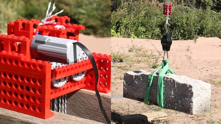 Unleashing Lego Power: Motor Lifts Massive 88kg Rock!