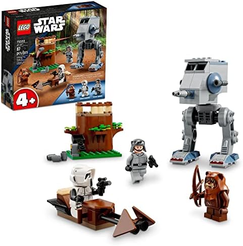 LEGO Star Wars AT-ST 75332 Toy Set – Wicket The Ewok & Scout Trooper Minifigs, Perfect Gift for Kids 4+!