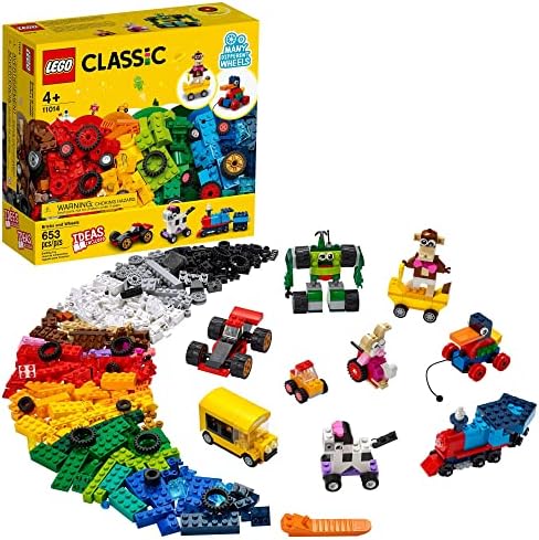 LEGO Classic Bricks & Wheels: 653-Piece Building Set for Ages 4+
