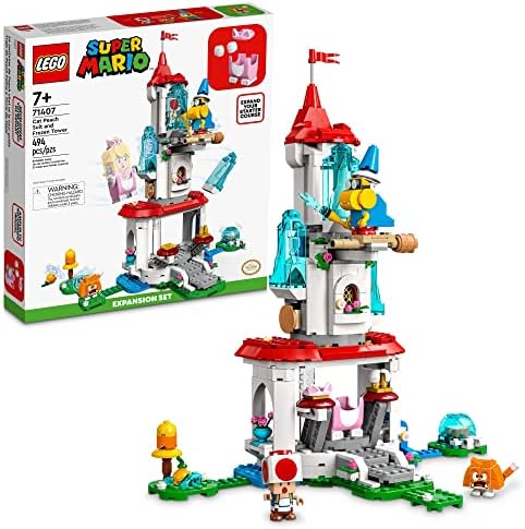 Cat Peach Suit & Frozen Tower Expansion Set: Exciting LEGO Super Mario Building Toy (494 Pieces)