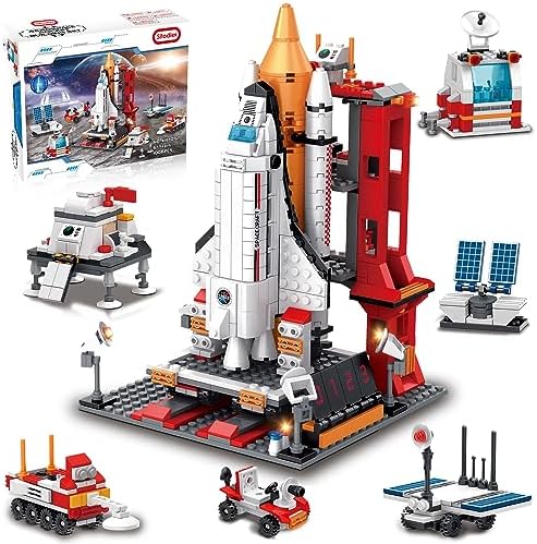 7-in-1 Space Exploration Shuttle Toys: 1008pcs Building Set for Boys, Educational and Exciting!