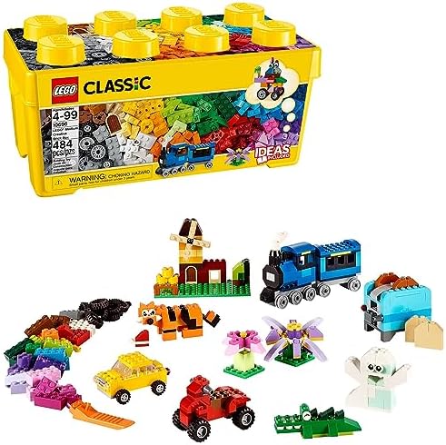 LEGO Classic Creative Brick Box 10696 – Train, Car, Tiger & More! Perfect for Kids 4-99!