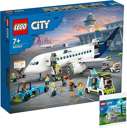 Lego City 60367 Passenger Plane & 30639 Dog Park and Scooter Set – Double Fun!
