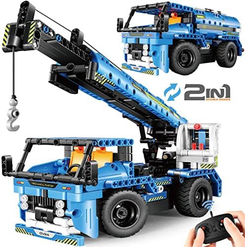 DOLIVE Remote Control Building Toys: 2-in-1 Construction Kits for 7-9 Year Old Boys – Perfect for Crane Truck Model Building!