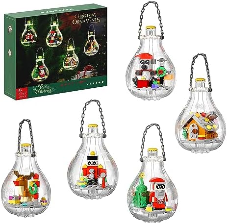 Christmas Building Block Set with Light, Lego-Compatible Ornaments – Perfect Holiday Gift! (404 Pcs)